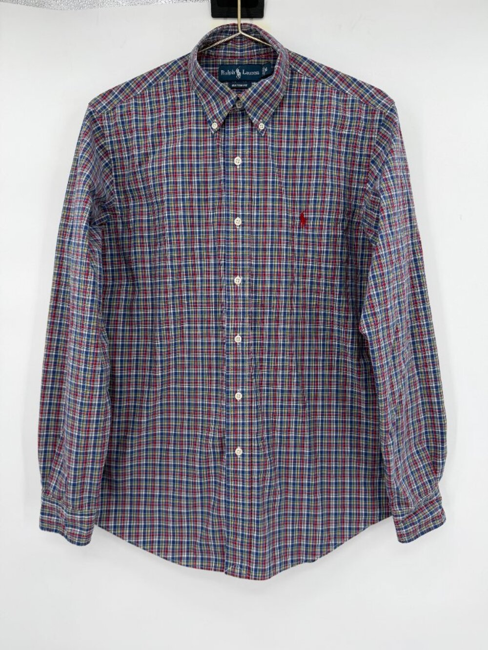 Ralph Lauren Men’s M Custom Fit Multicolor Plaid Cotton Button Down Shirt